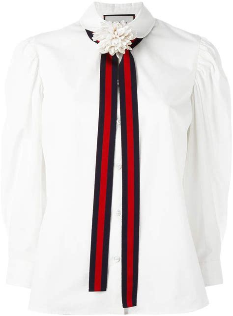 gucci blouse white with waist tie|Gucci shirt women black.